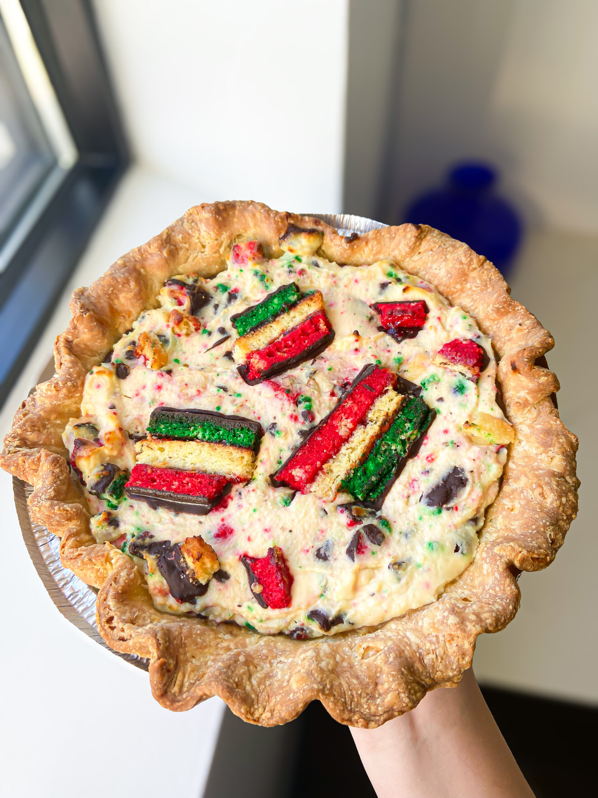 Rainbow Cookie Pie